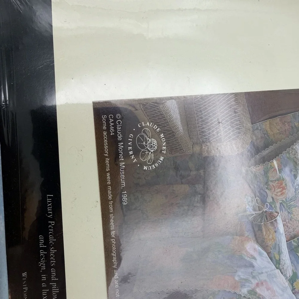 VTG Atelier Martex Monet's Water Lilies King Flat Sheet NWT